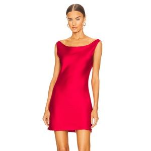 Norma Kamali Maria minidress in tiger red. Size xs/34